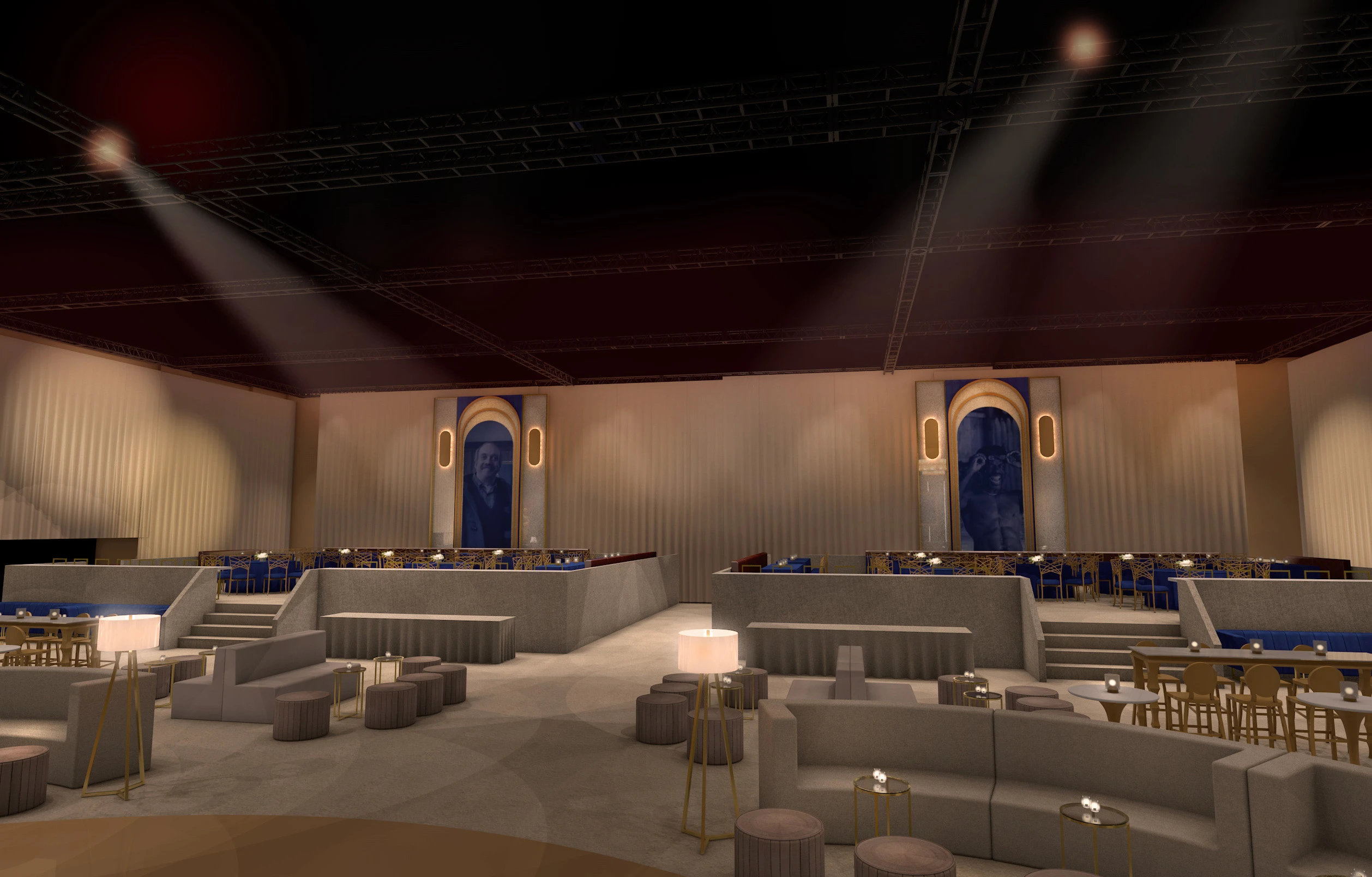 96th Oscars Governors Ball Decor Renderings