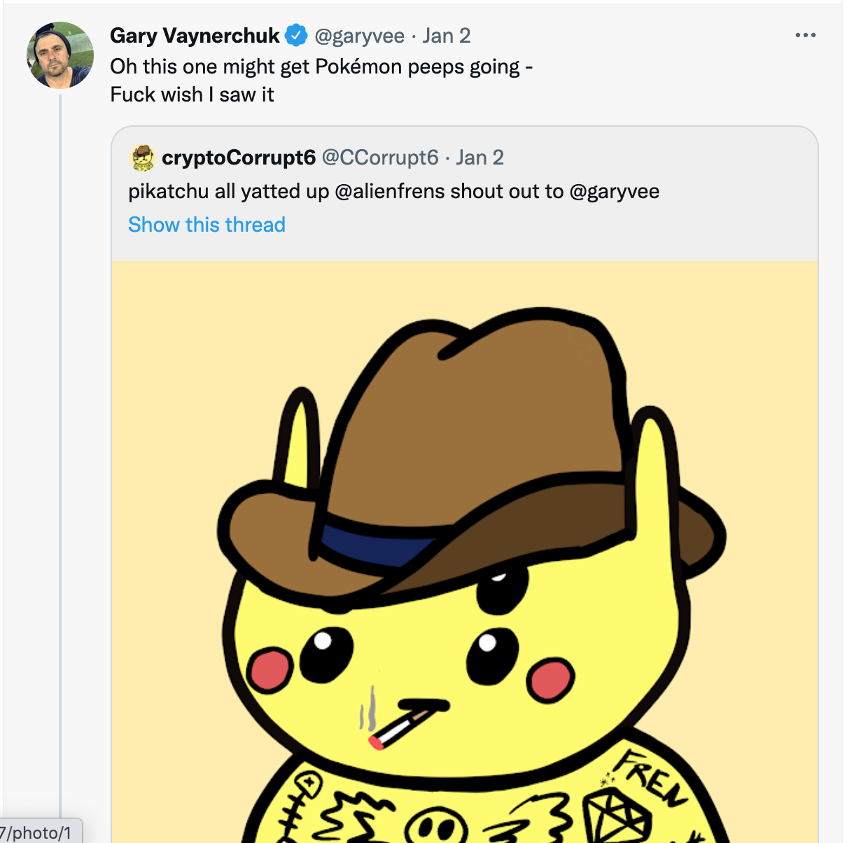 Gary V Pokemon Alien Frens Tweet
