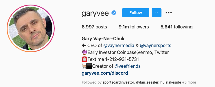 Gary V Instagram 