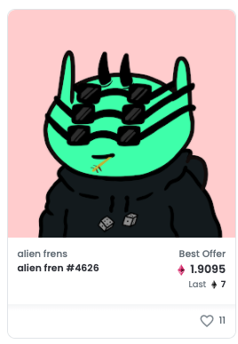 Alien Fren 4626 7 ETH Sale