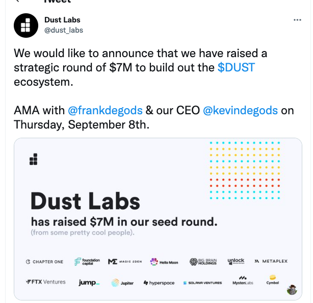 Dust Labs Fundraising Round