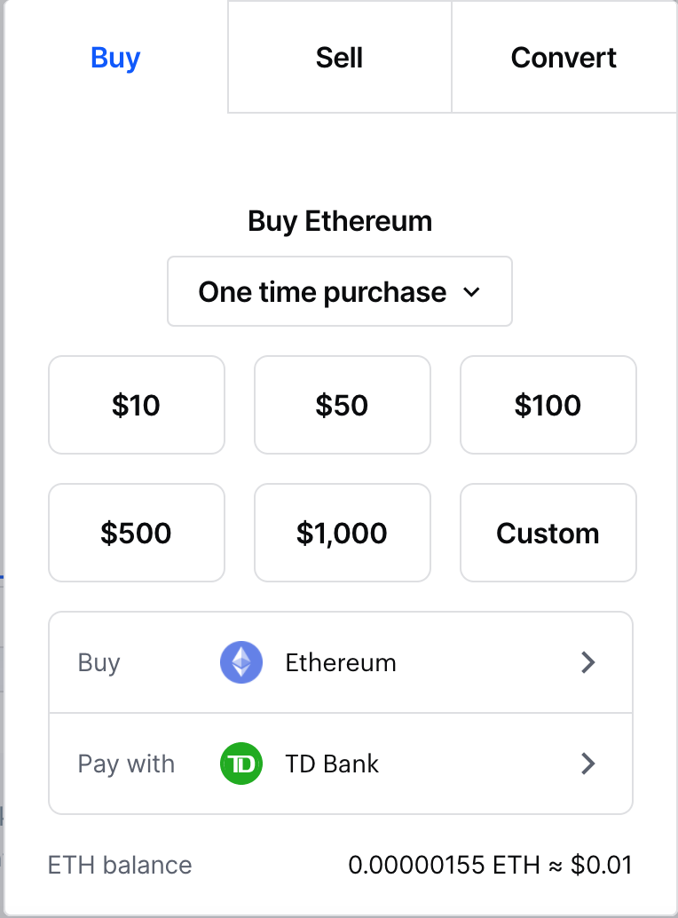 Buy Ethereum on Coinbase 