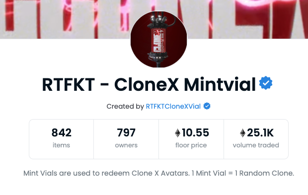 RTFKT Clone X Mintvial 