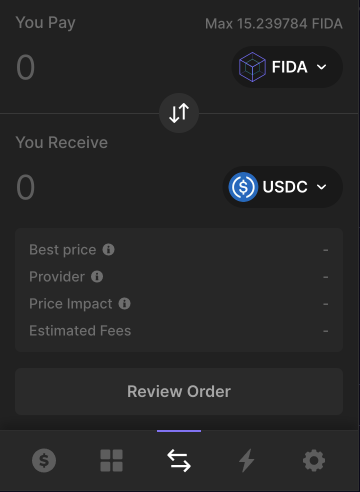 How to Swap Sol or Fida to USDC on Phantom Wallet