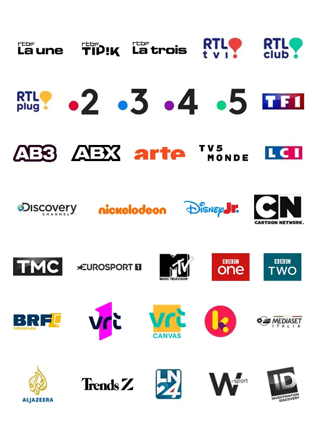 Sender bei Scarlet Digital-TV: belgische Sender, Kindersender, Sport und internationale Programme.