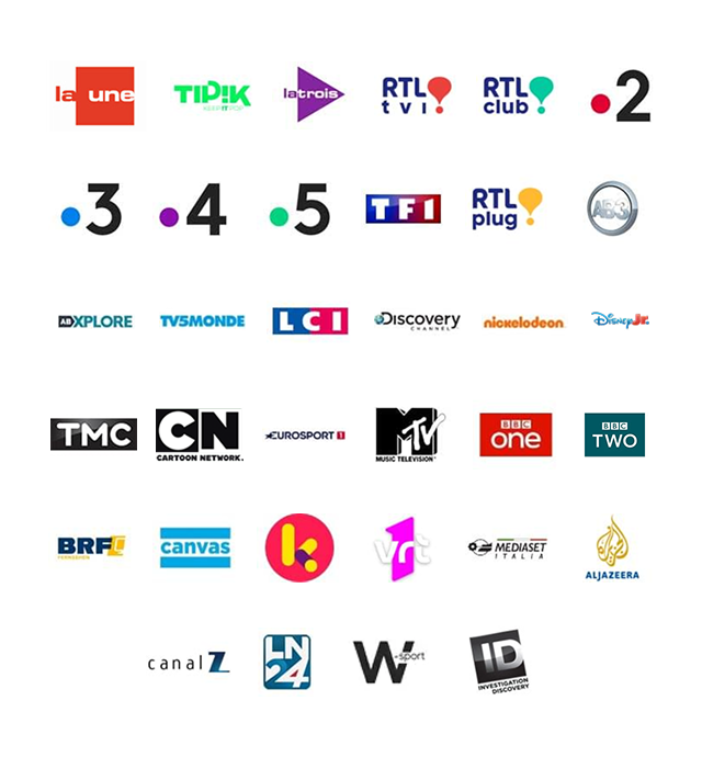 Sender bei Scarlet Digital-TV: belgische Sender, Kindersender, Sport und internationale Programme.