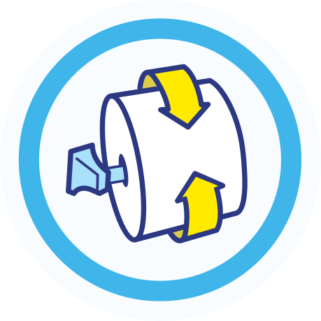 Image (20) Roll Fit Guarantee Icon. Guaranteed to fit roll holder.