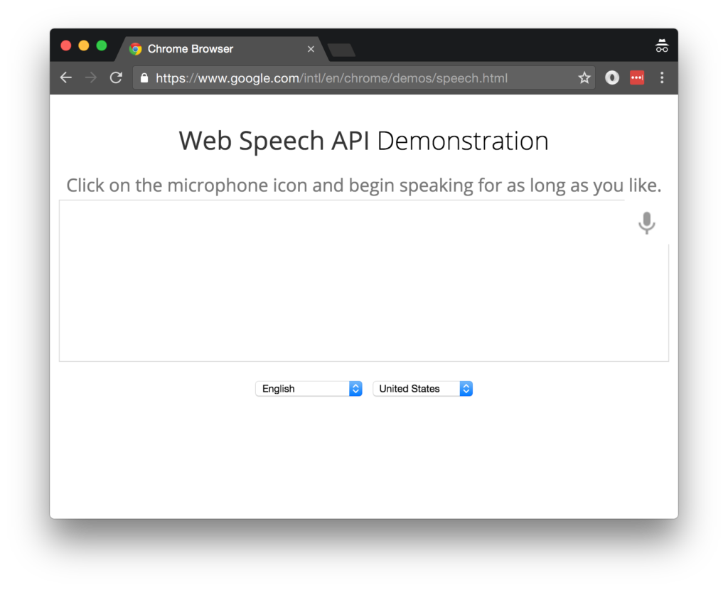 Web Speech API Example