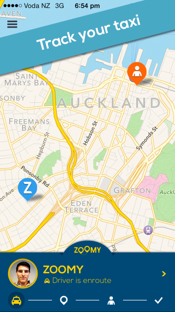 Zoomy Taxi Tracking Real-time App Feature