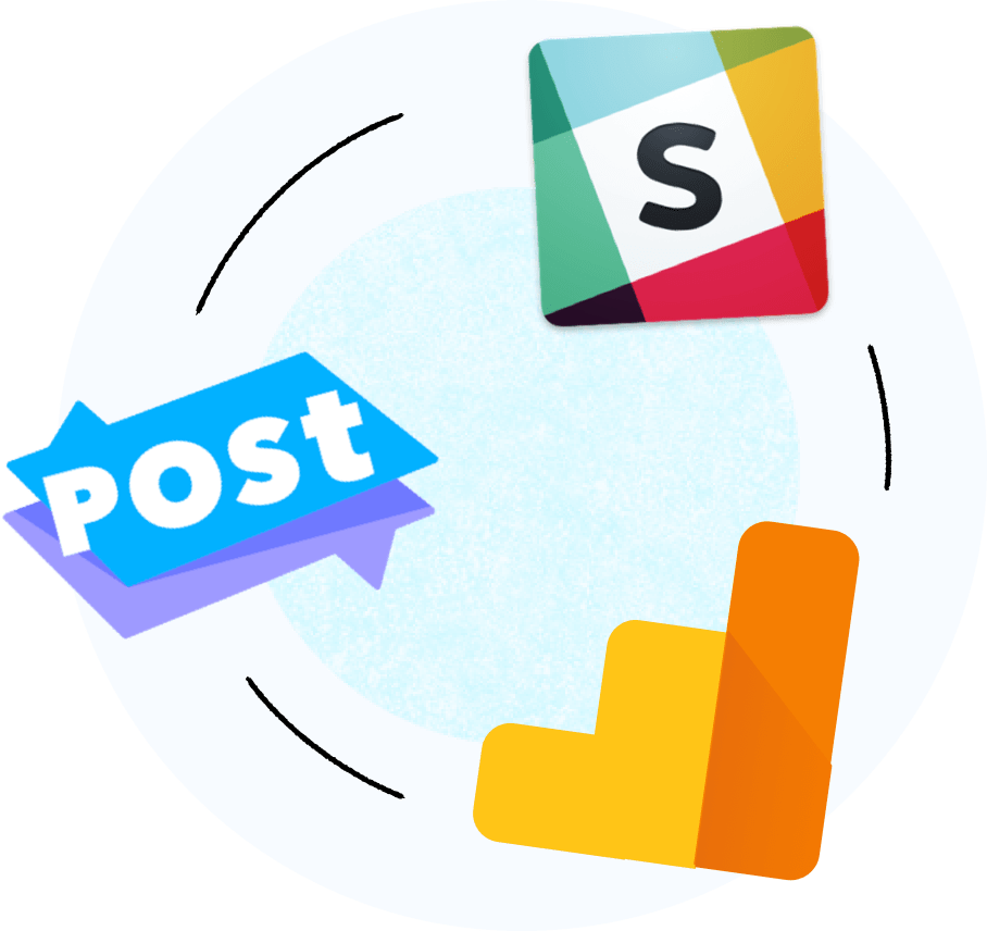 POST Slack and Google Analytics Logos