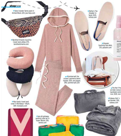 Magazine clipping showing CozyChic Travel Pillow