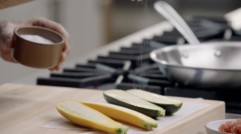 Thomas Keller salting zucchini