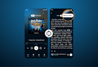 A demo image showing immersion reading in the Audible app.