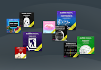 The book covers to the ten finalists of the first cohort for the Audible Accelerator Singapore are set on a slate gray background.