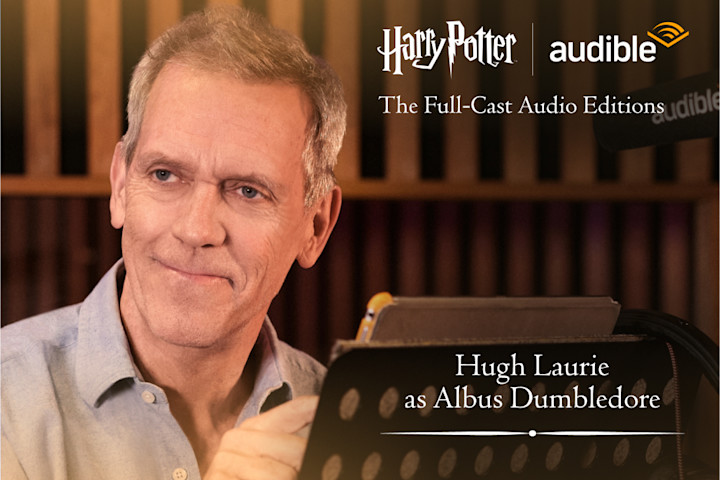 A photo of Hugh Laurie performing the role of Albus Dumbledore.