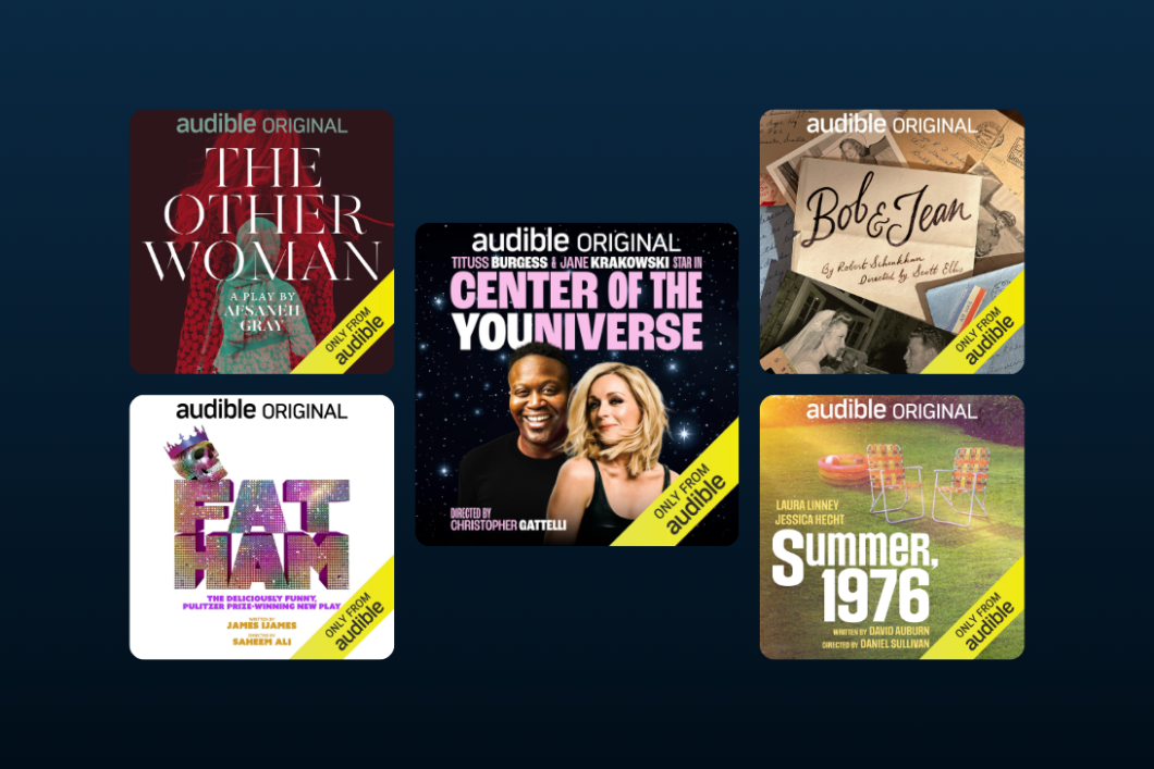 a group of audio book covers