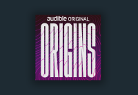 The cover art for Origins features the title in big white text on a purple gradient background and soundwaves.