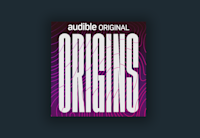 The cover art for Origins features the title in big white text on a purple gradient background and soundwaves.