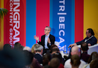 Audible CEO Bob Carrigan in a keynote fireside chat at the London Book Fair with Philip Jones, editor of The Bookseller.