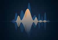 A graphic representation of a sound wave.