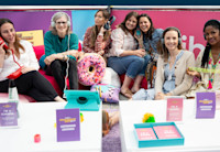 The Baby-Sitters Club author, Ann M. Martin, and several of the series' authors in the clubhouse at BookCon.