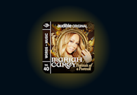 Promotional image for "Mariah Carey: Portrait of a Portrait," an Audible Original from the Words + Music, series featuring Mariah Carey framed by a golden ornate border with butterfly designs, volume 40.