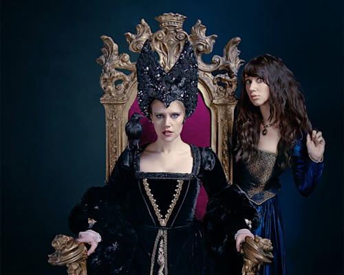 Kate McKinnon and Emily Lynne dressed up in mediaeval-inspired garb for their roles in “Heads Will Roll”