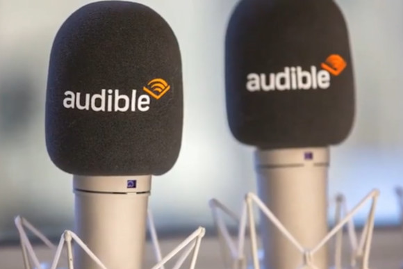 Two microphones with the Audible logo