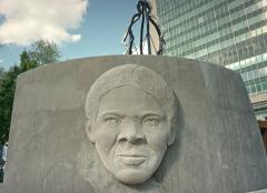 A photo of the Harriet Tubman monument in Newark's Harriet Tubman Square. 