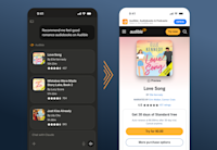 A demo image that displays audiobook recommendations for users of Claude.