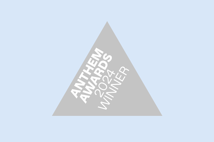a triangle with white text