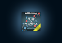 The cover art for Audible’s English language adaptation of “Pride and Prejudice” on a dark background.