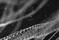 White soundwave against a black background