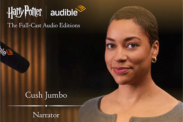 A photo of Cush Jumbo as the narrator for "Harry Potter: The Full-Cast Audio Editions."