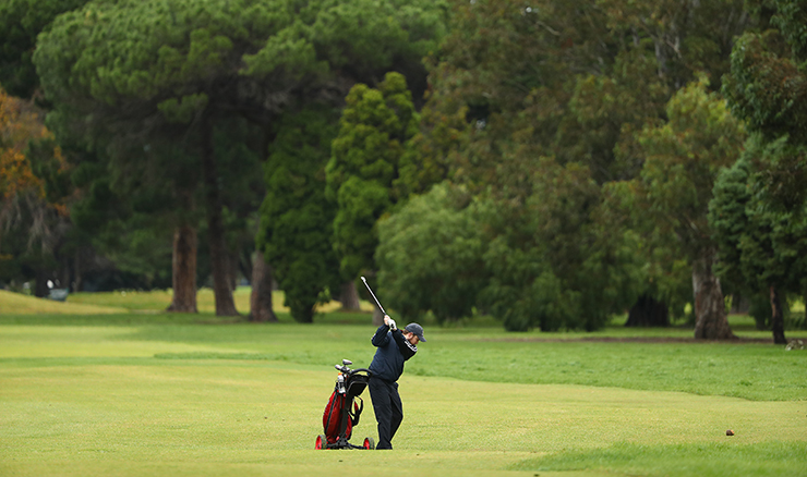 Lone golfer image
