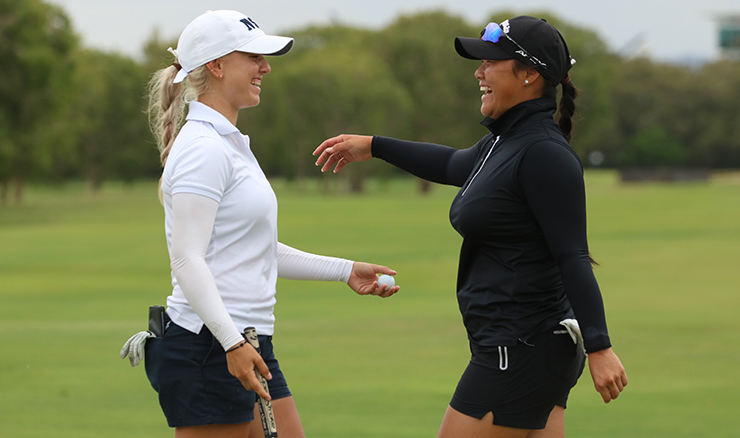 Doey Choi (right) says she's been spurred on by the achievements of her mates such as Steph Kyriacou (left).