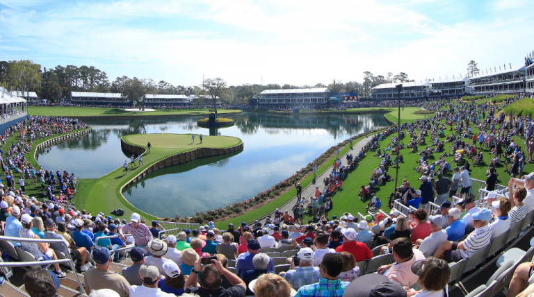 The infamous par-3 17th at TPC Sawgrass.