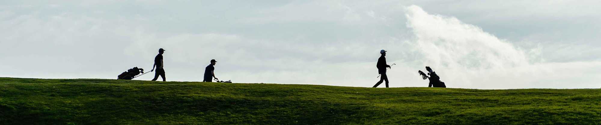 Generic golfers walking