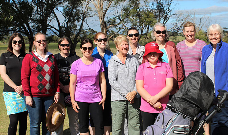A group of beginners at Trafalgar Golf Club.