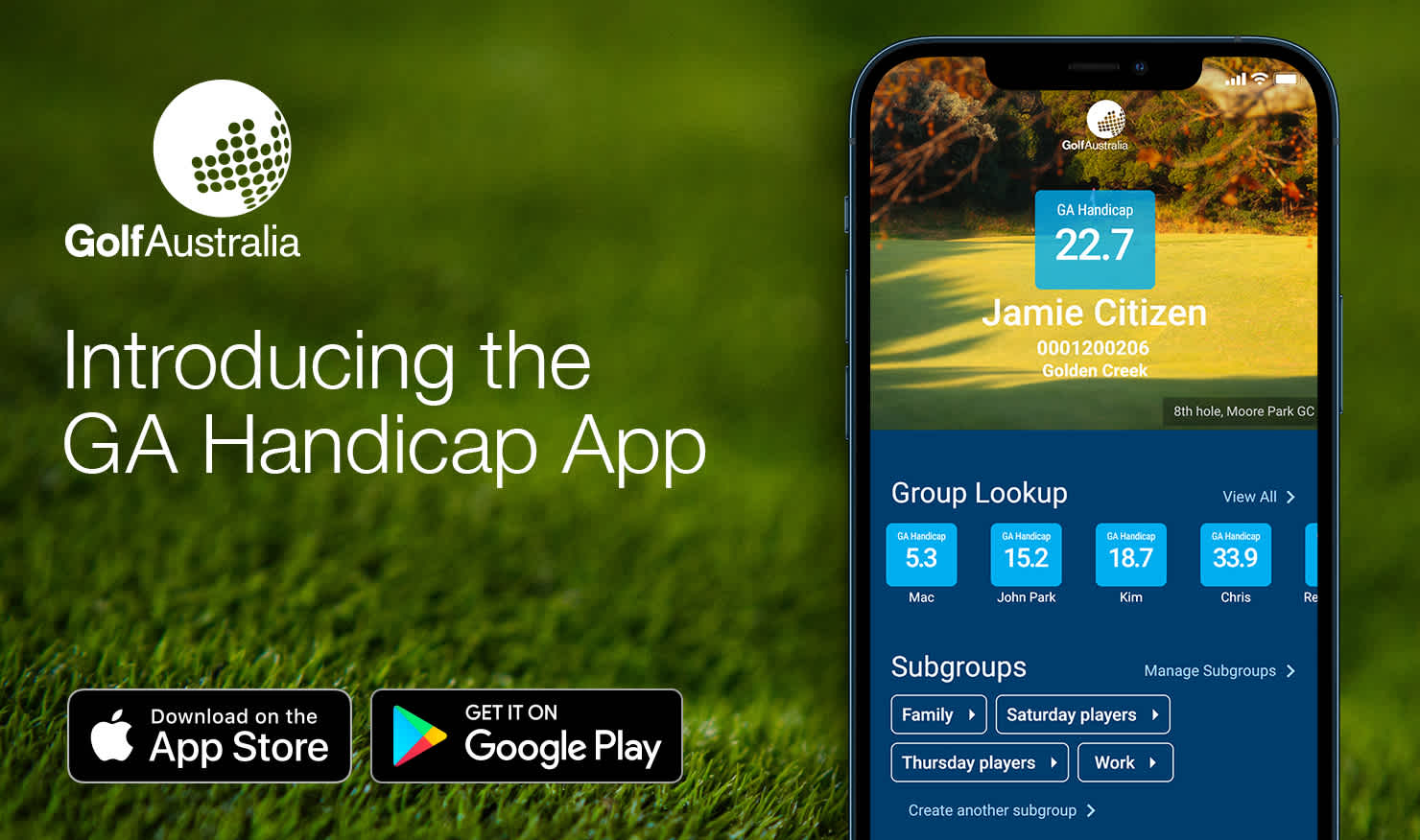 Download the GA Handicap App