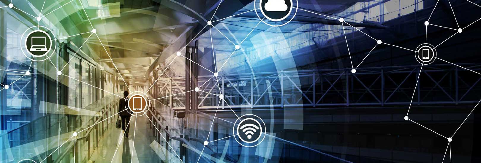 Workplace with IoT graphics