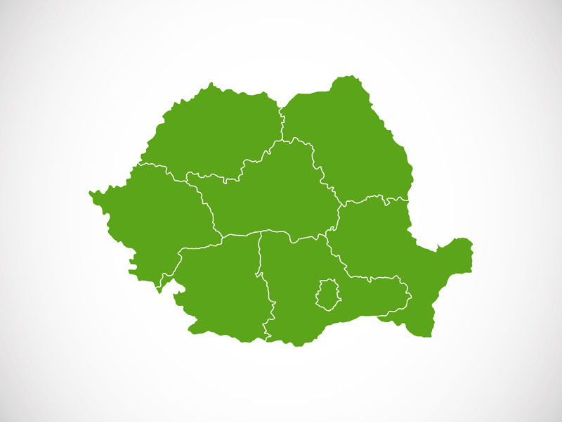 Romania country outline