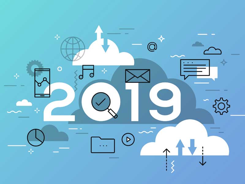 Words 2019 with email, music, messaging and other graphics