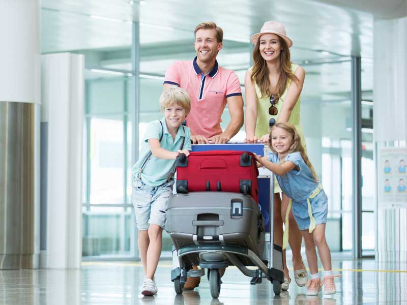 Family at the airport