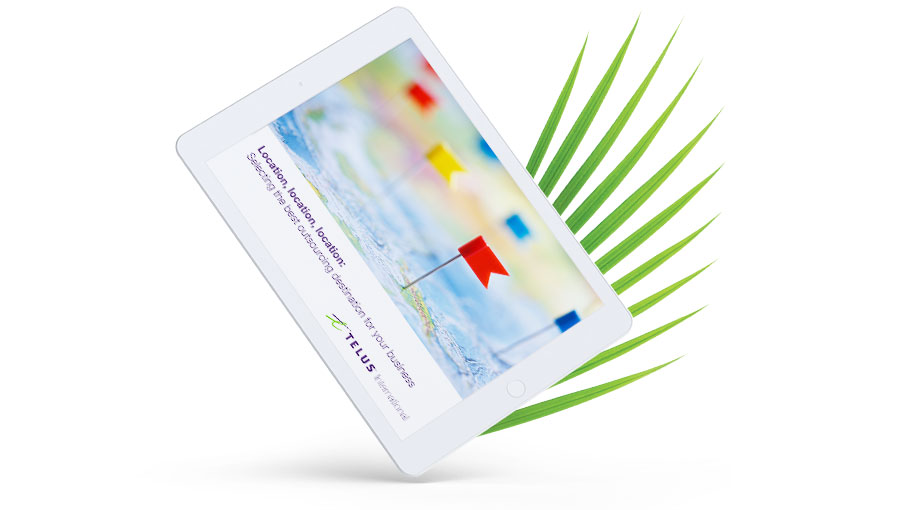 Cover of outsourcing locations ebook on an ipad