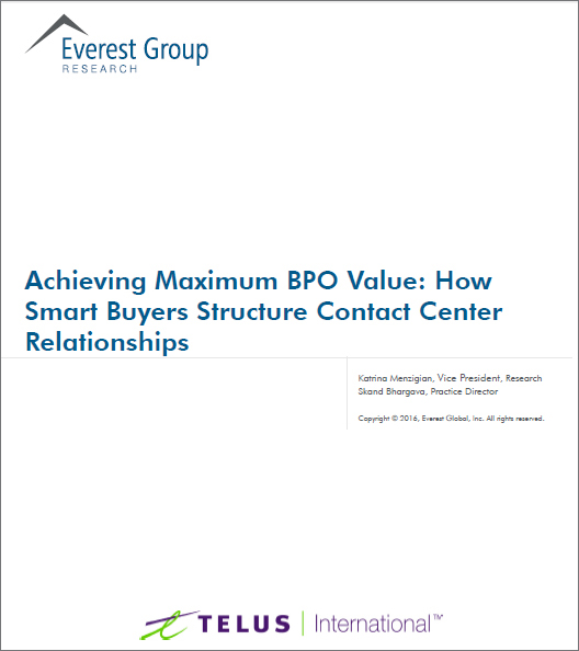 Report cover page: Achieving Maximum BPO Value