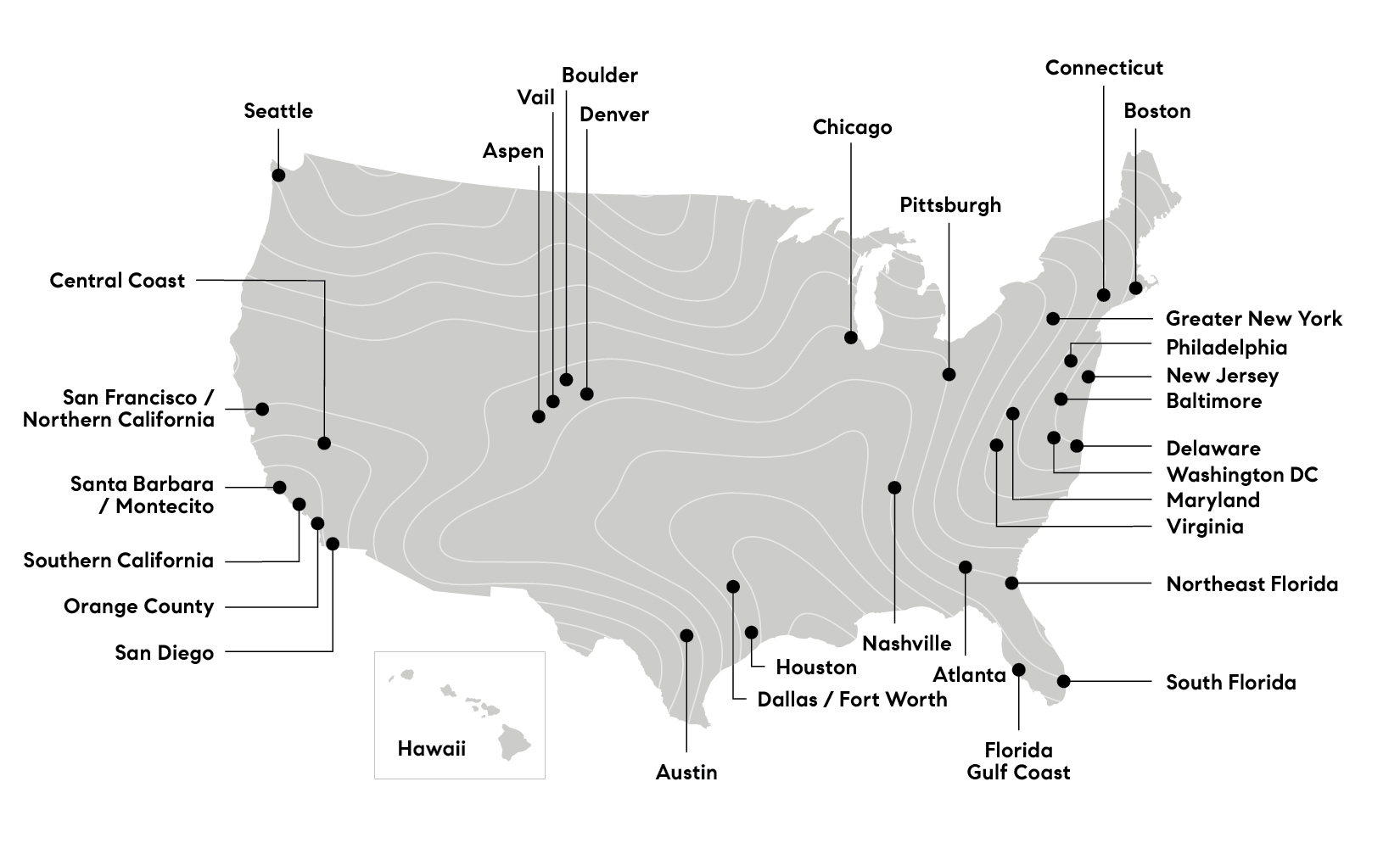 a map of Compass's office locations