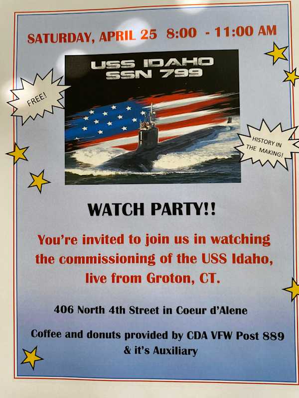 USS IDAHO Commissioning Watch Parties in Idaho
