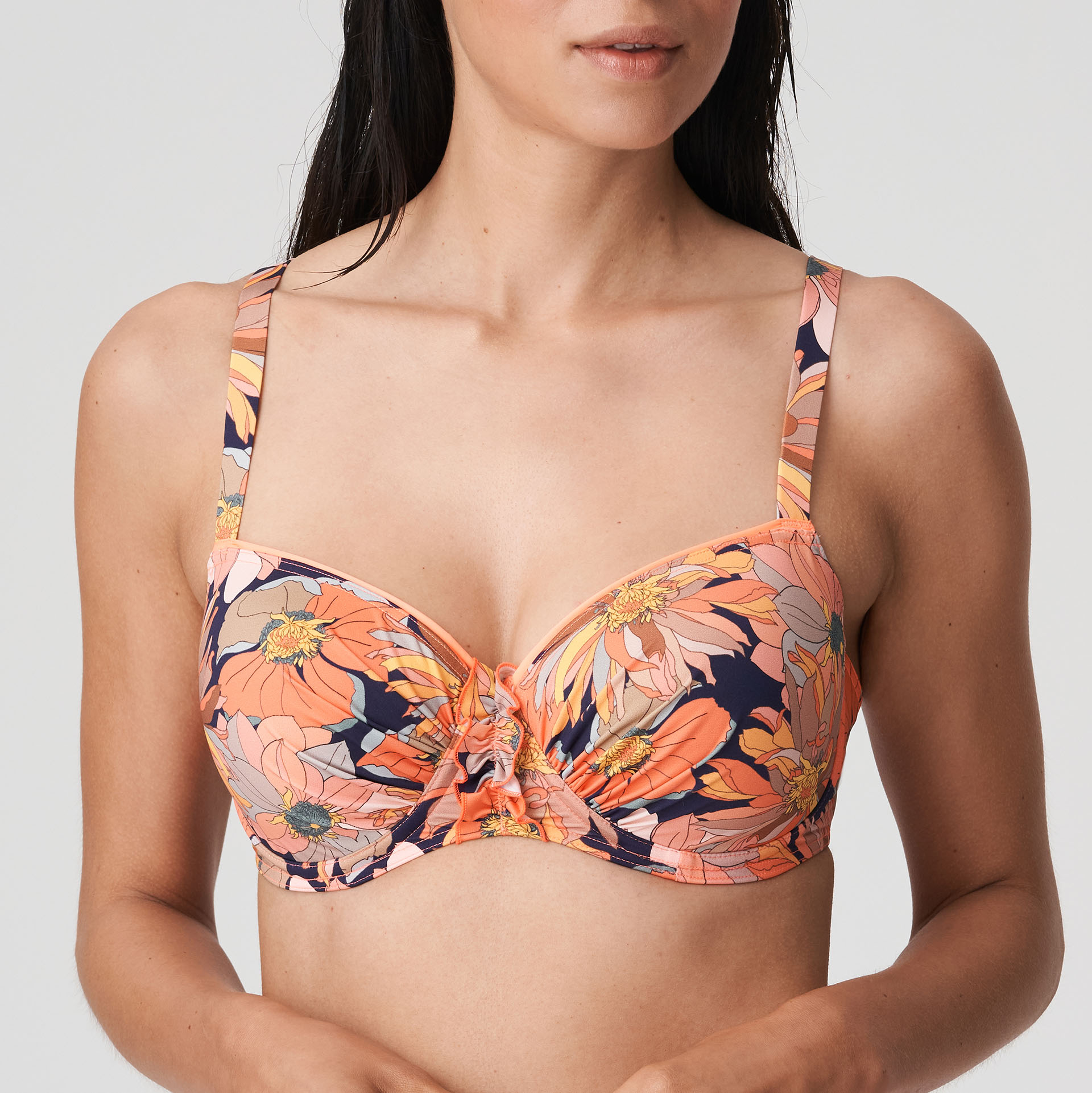 PrimaDonna Swim MELANESIA Coral Flower Bikini Top Balcony Padded