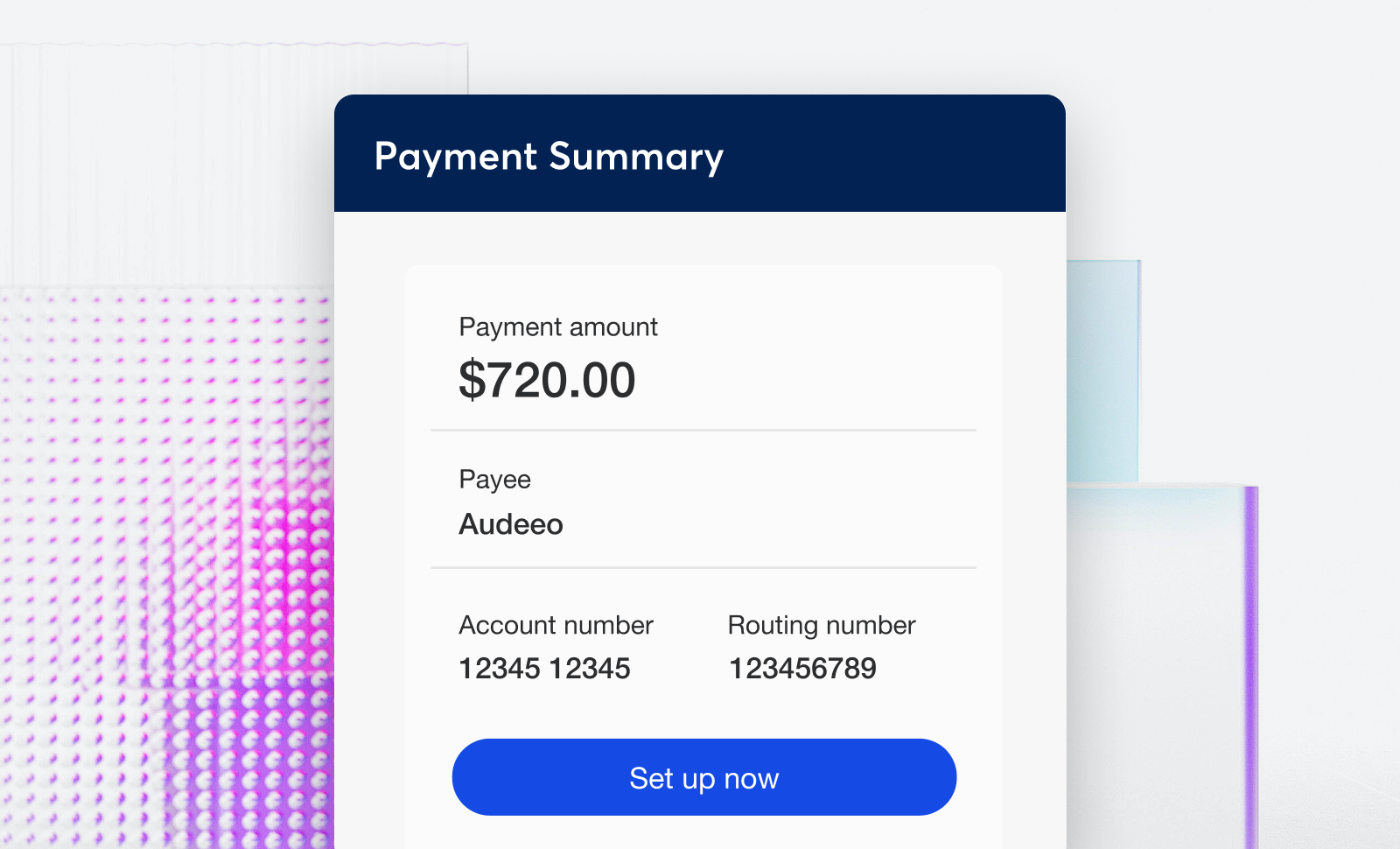 High value payments